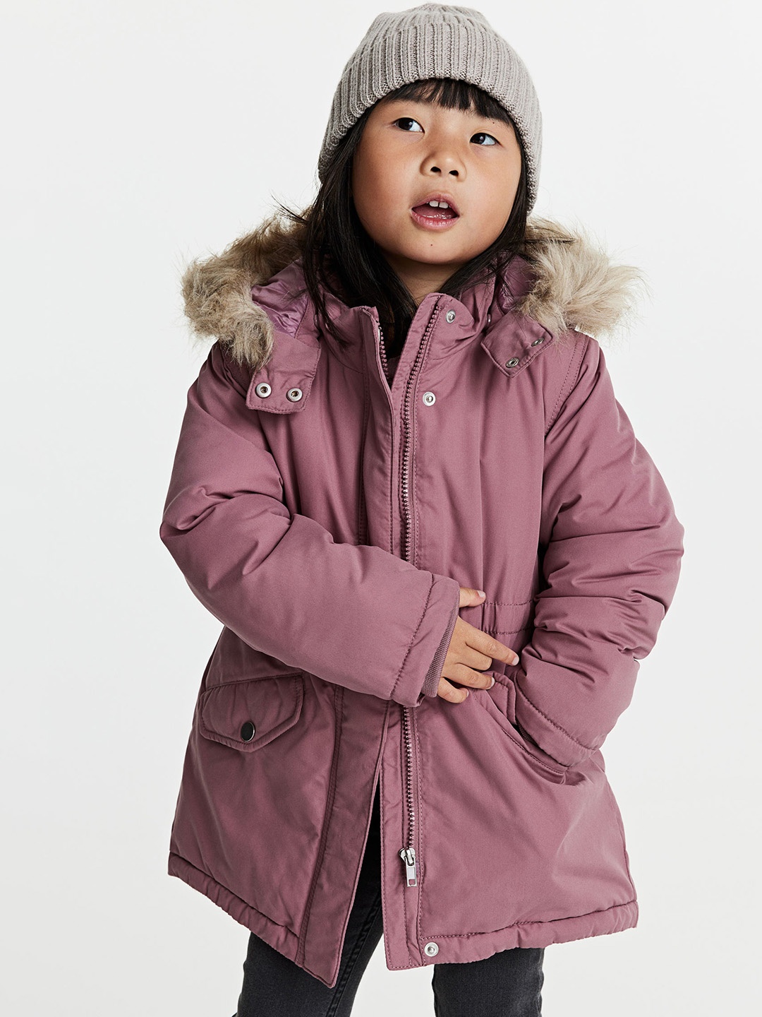 

H&M Girls Padded Parka, Pink