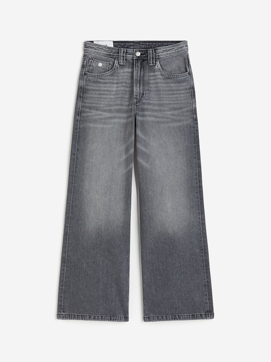 

H&M Men Pure Cotton Bootcut Loose Jeans, Grey