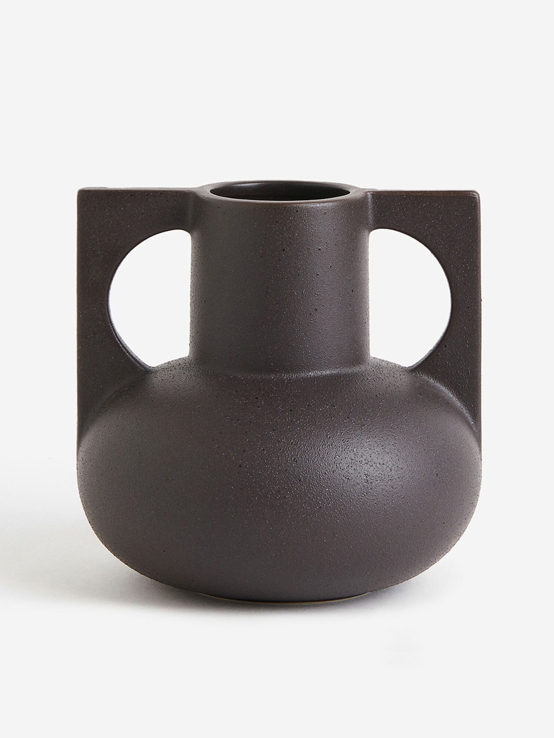 

H&M Brown Small Stoneware Vase, Coffee brown