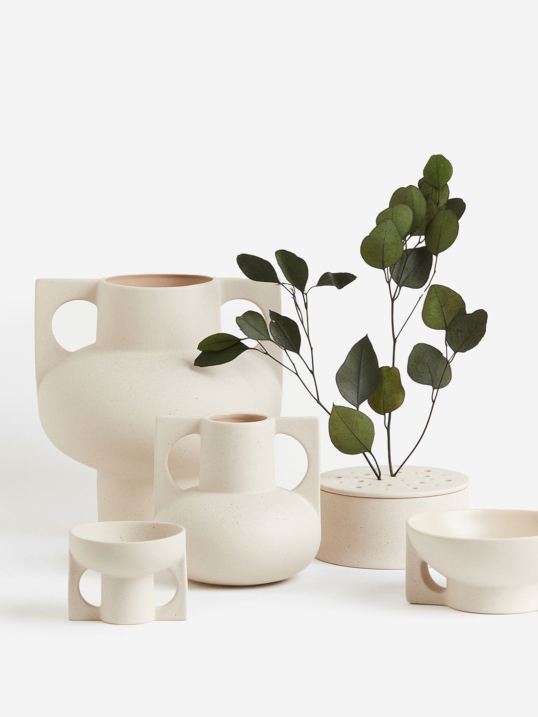 

H&M White Stoneware Ikebana Vase