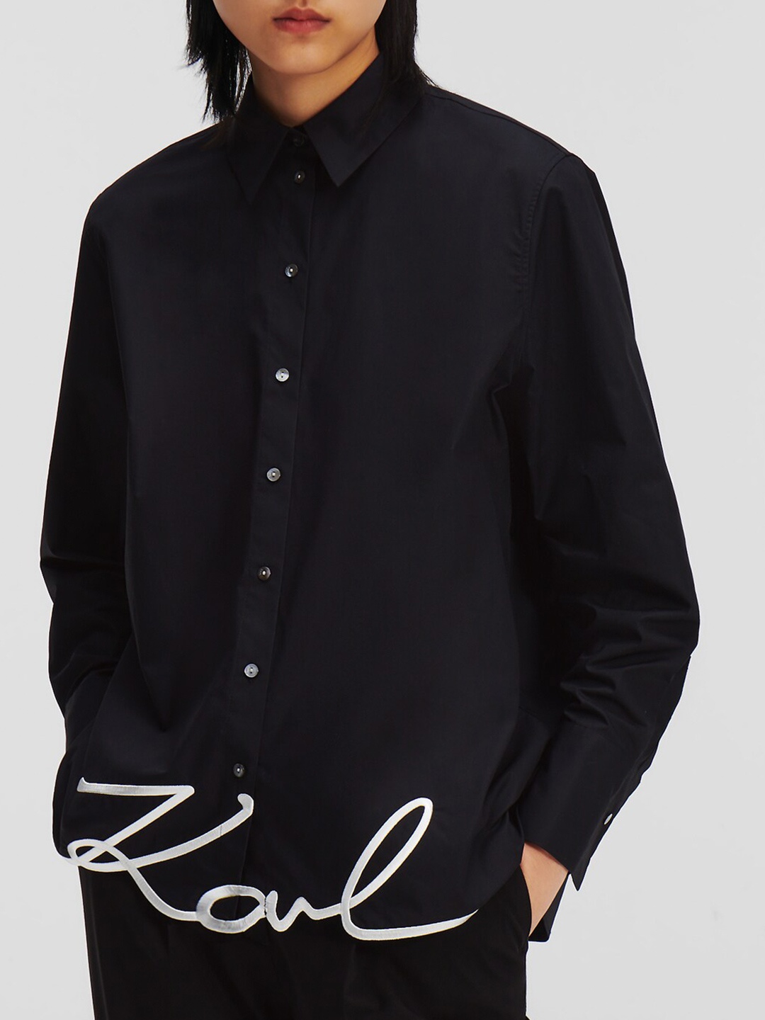 

Karl Lagerfeld Slim Fit Pure Cotton Casual Shirt, Black