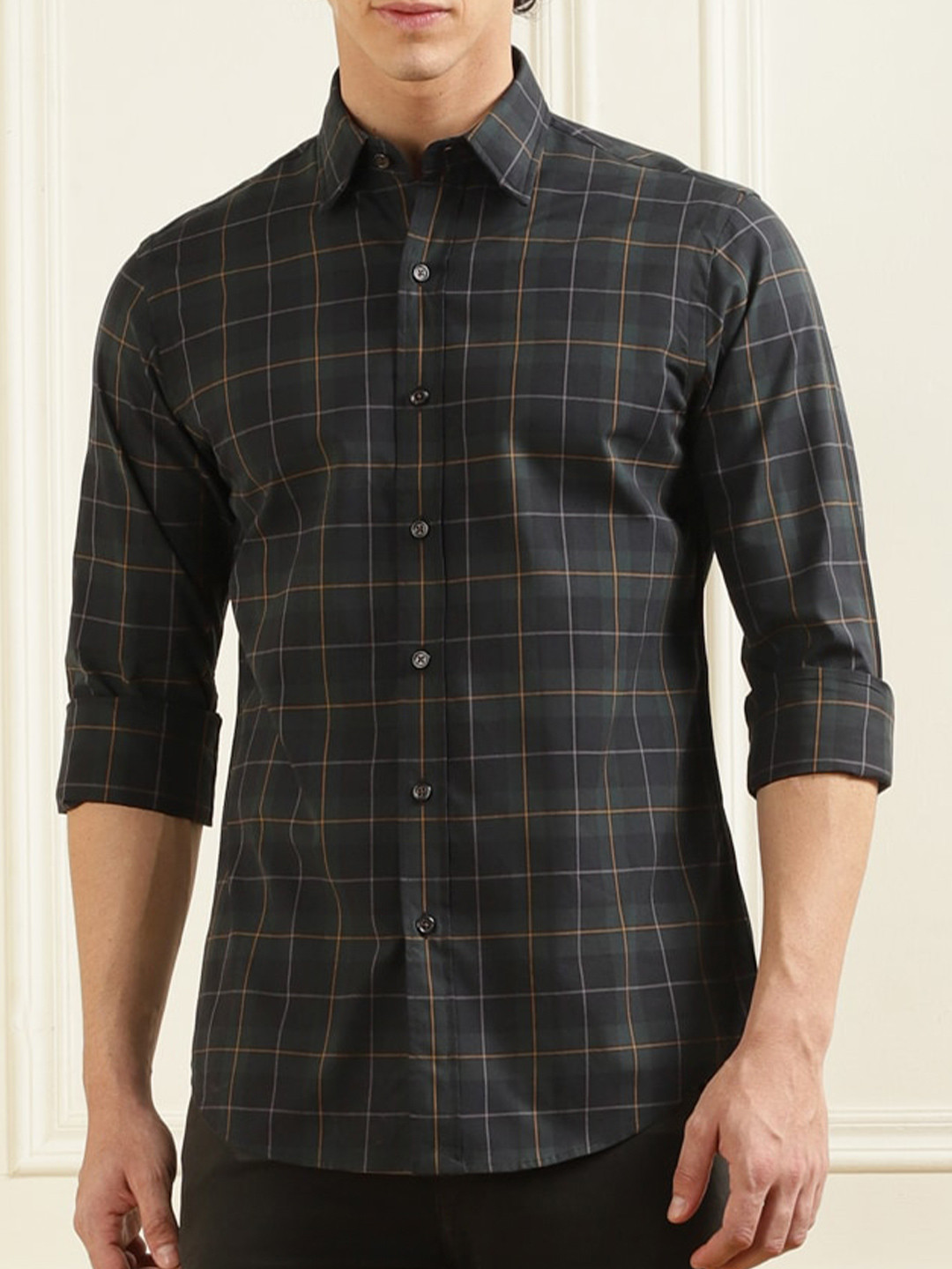 

Polo Ralph Lauren Slim Fit Tartan Checks Pure Cotton Casual Shirt, Navy blue