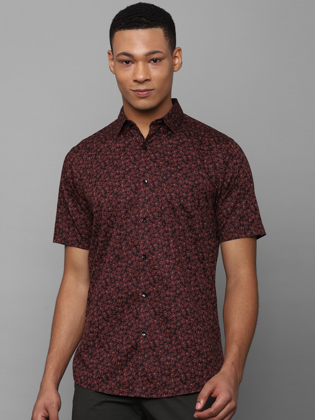 

Allen Solly Slim Fit Floral Printed Pure Cotton Casual Shirt, Maroon