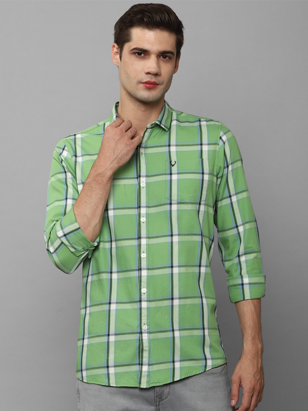 

Allen Solly Tartan Checks Pure Cotton Casual Shirt, Green