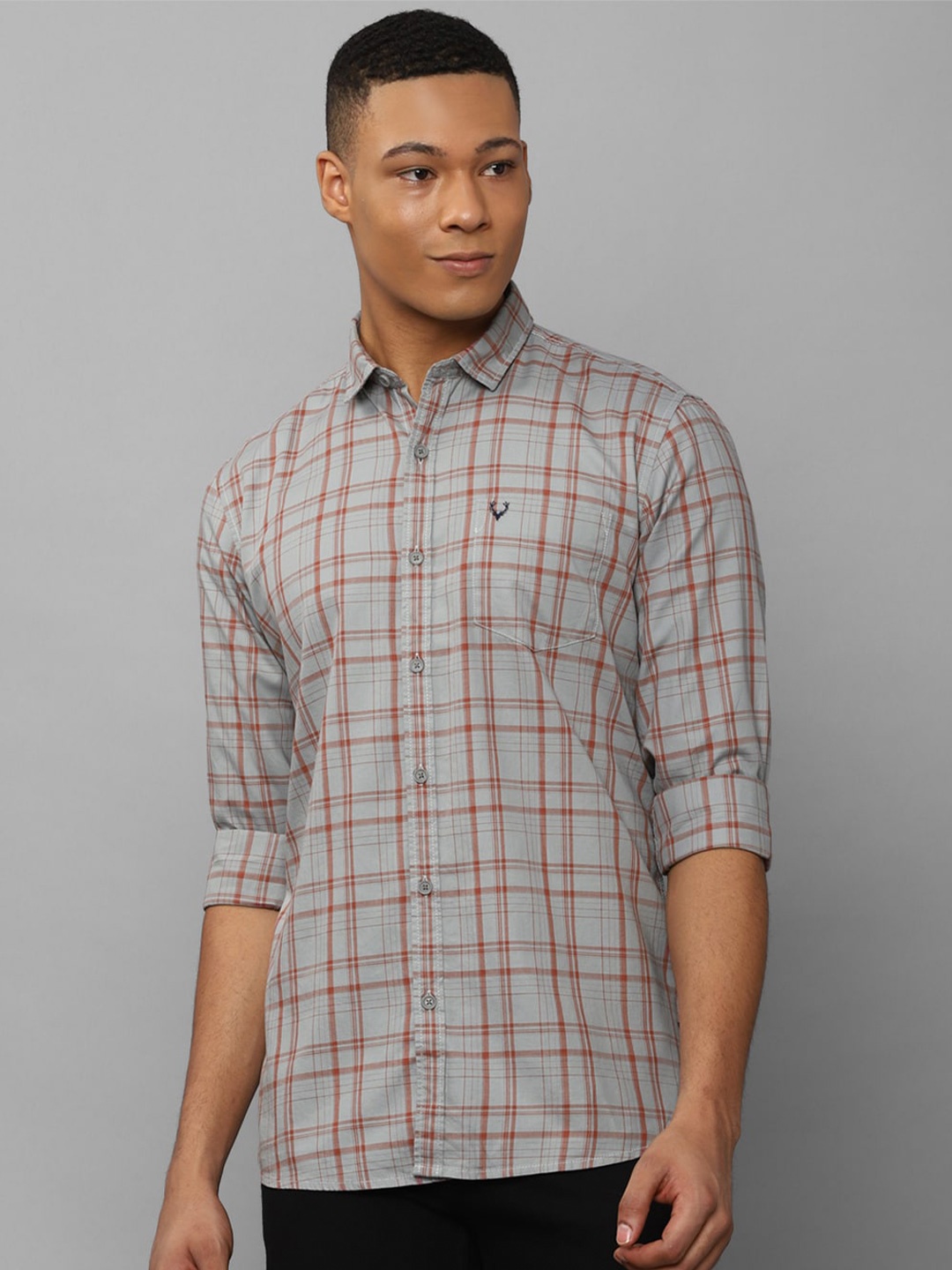 

Allen Solly Checked Pure Cotton Casual Shirt, Grey