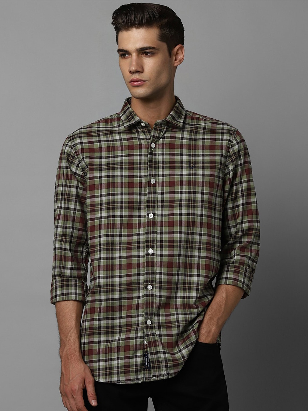 

Allen Solly Tartan Checks Pure Cotton Casual Shirt, Green