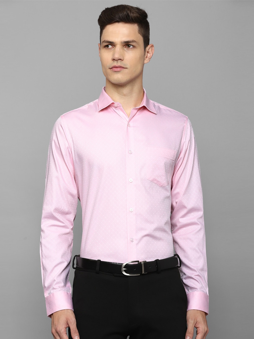 

Allen Solly Slim Fit Geometric Printed Pure Cotton Formal Shirt, Pink