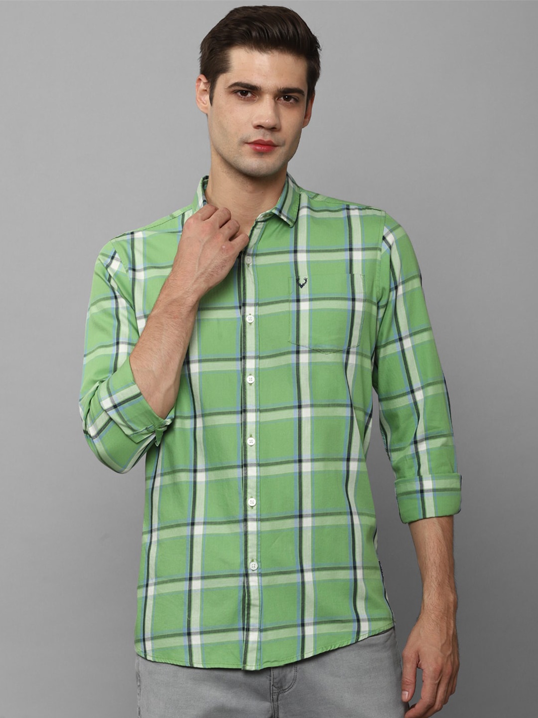 

Allen Solly Tartan Checked Pure Cotton Casual Shirt, Green