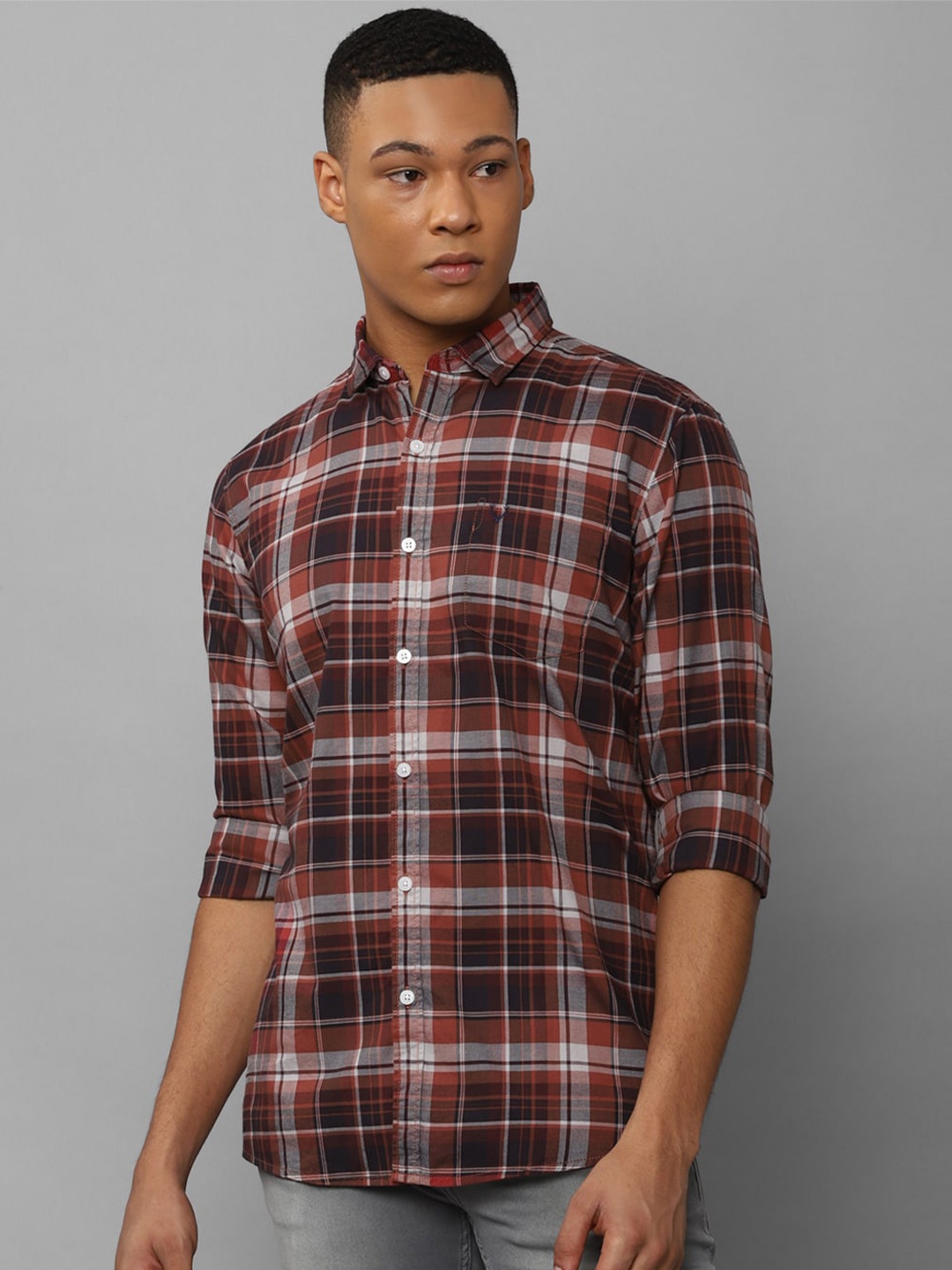 

Allen Solly Tartan Checks Opaque Pure Cotton Casual Shirt, Black