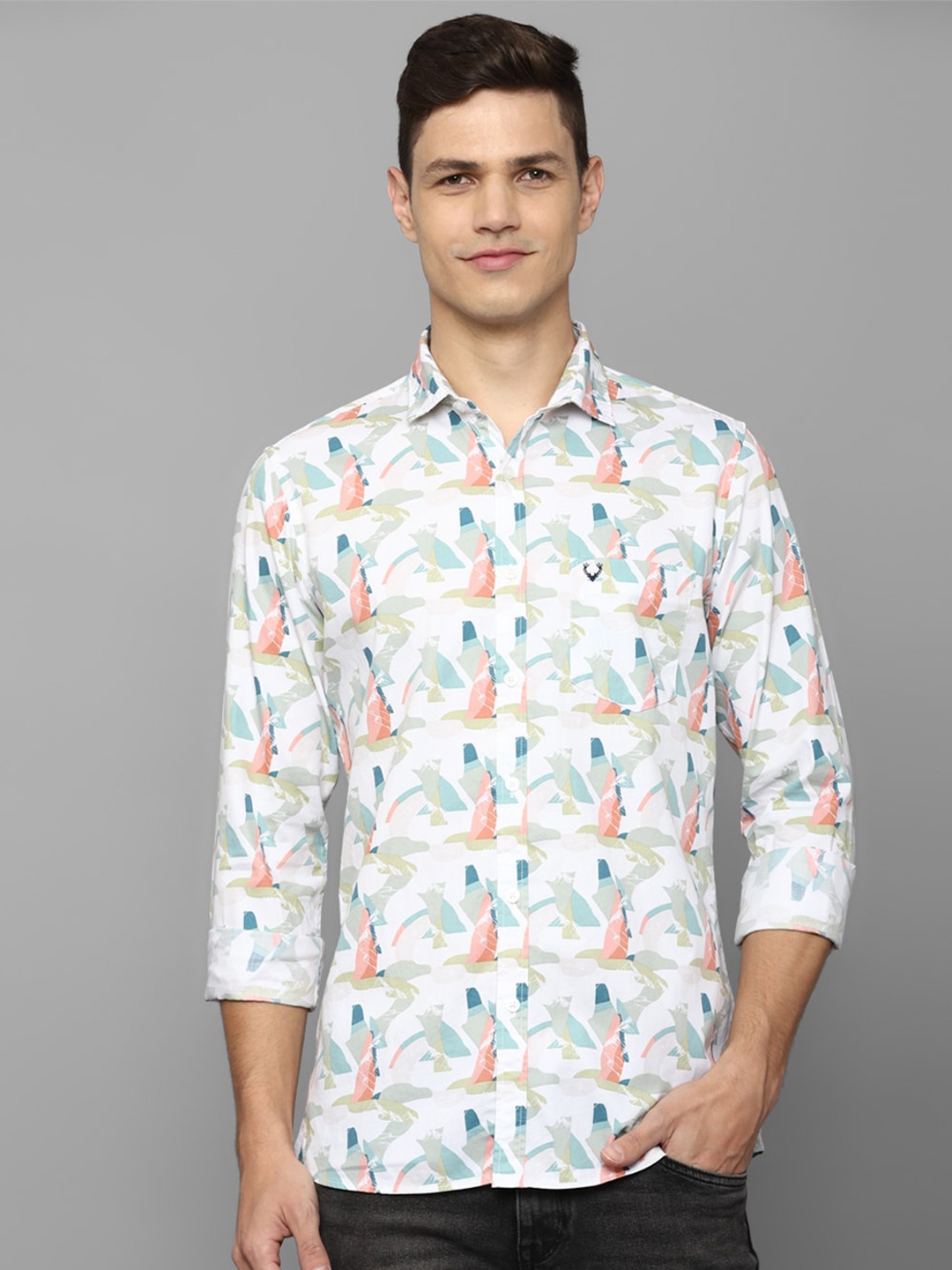 

Allen Solly Conversational Printed Casual Pure Cotton Shirt, White
