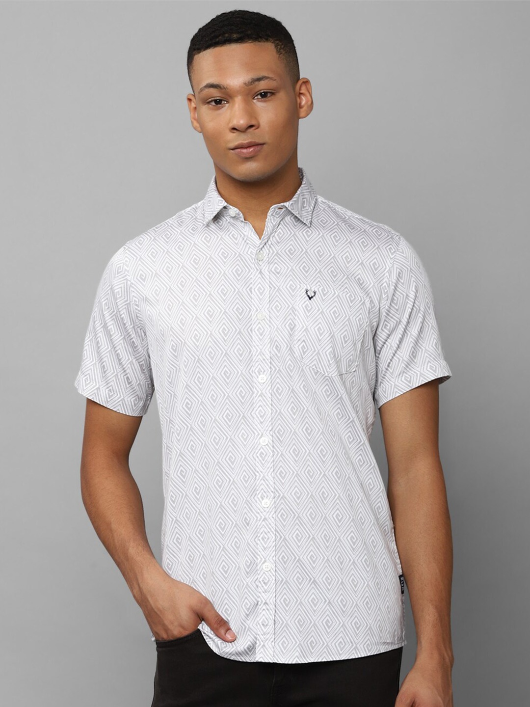 

Allen Solly Floral Printed Pure Cotton Casual Shirt, Grey