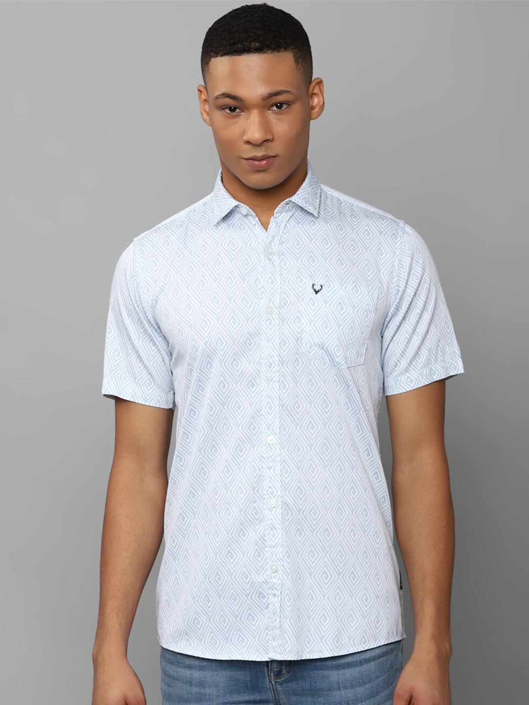 

Allen Solly Geometric Printed Pure Cotton Casual Shirt, White