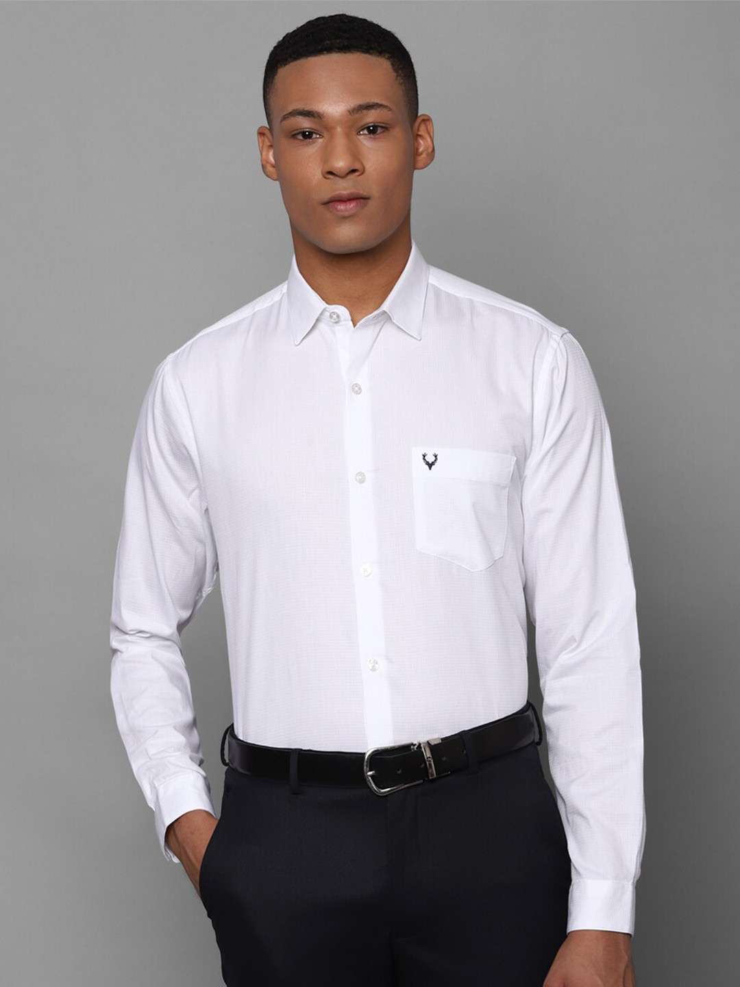 

Allen Solly Slim Fit Spread Collar Pure Cotton Formal Shirt, White