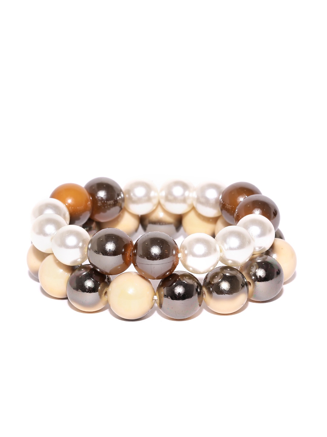 

PRITA BY PRIYAASI Set of 2 Ceramic Beaded Elasticated Bracelets, White