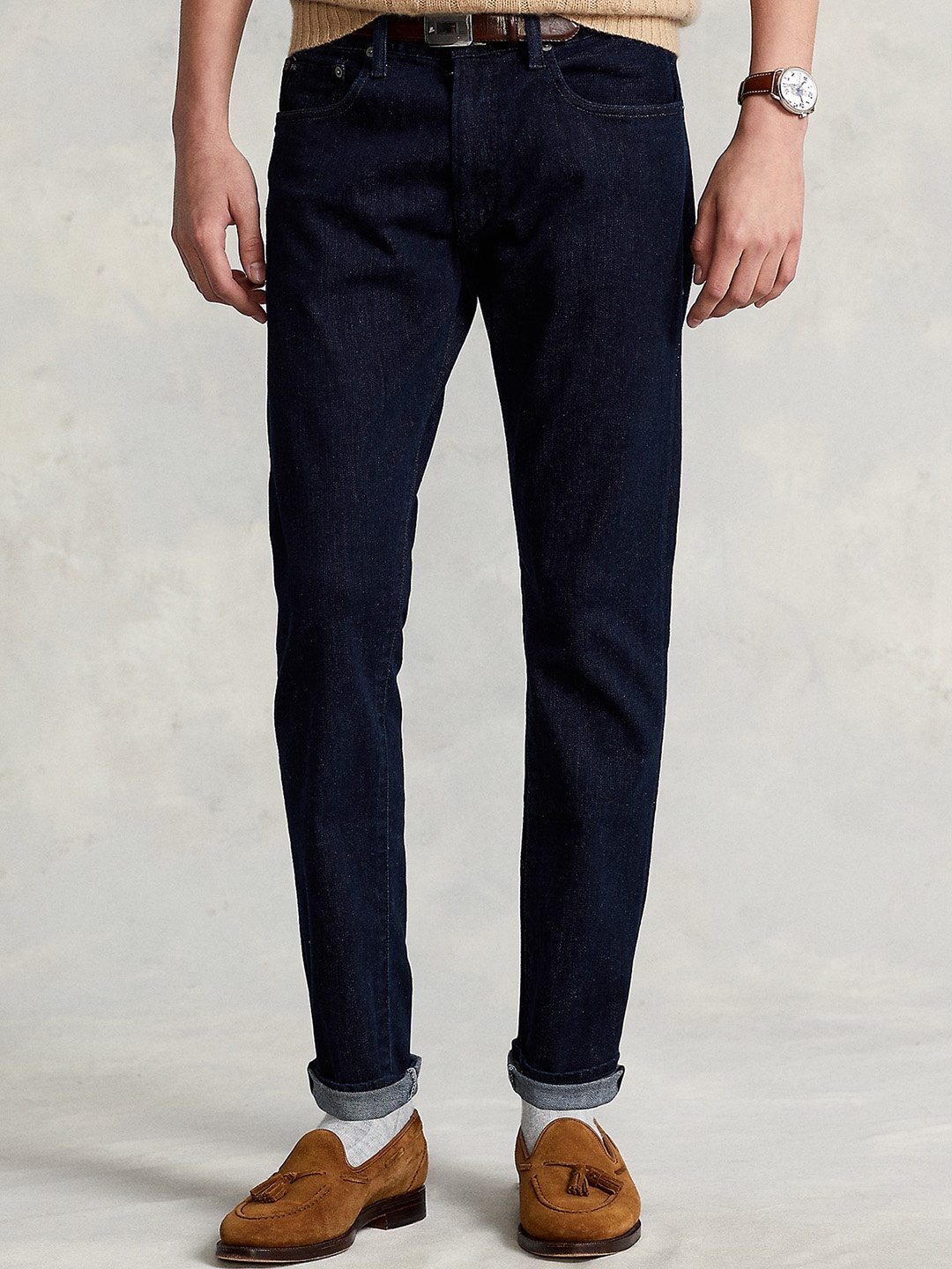 

Polo Ralph Lauren Men Clean Look Mid Rise Slim-Fit Stretchable Jeans, Navy blue