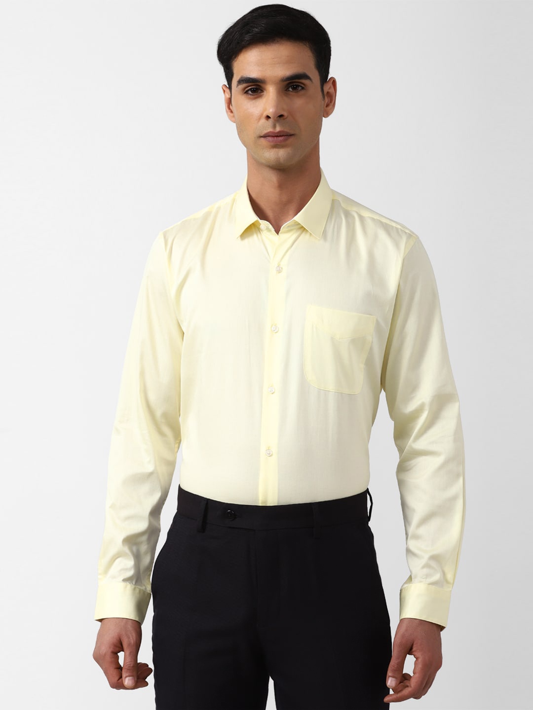 

Peter England Regular Fit Spread Collar Pure Cotton Formal Shirt, Yellow