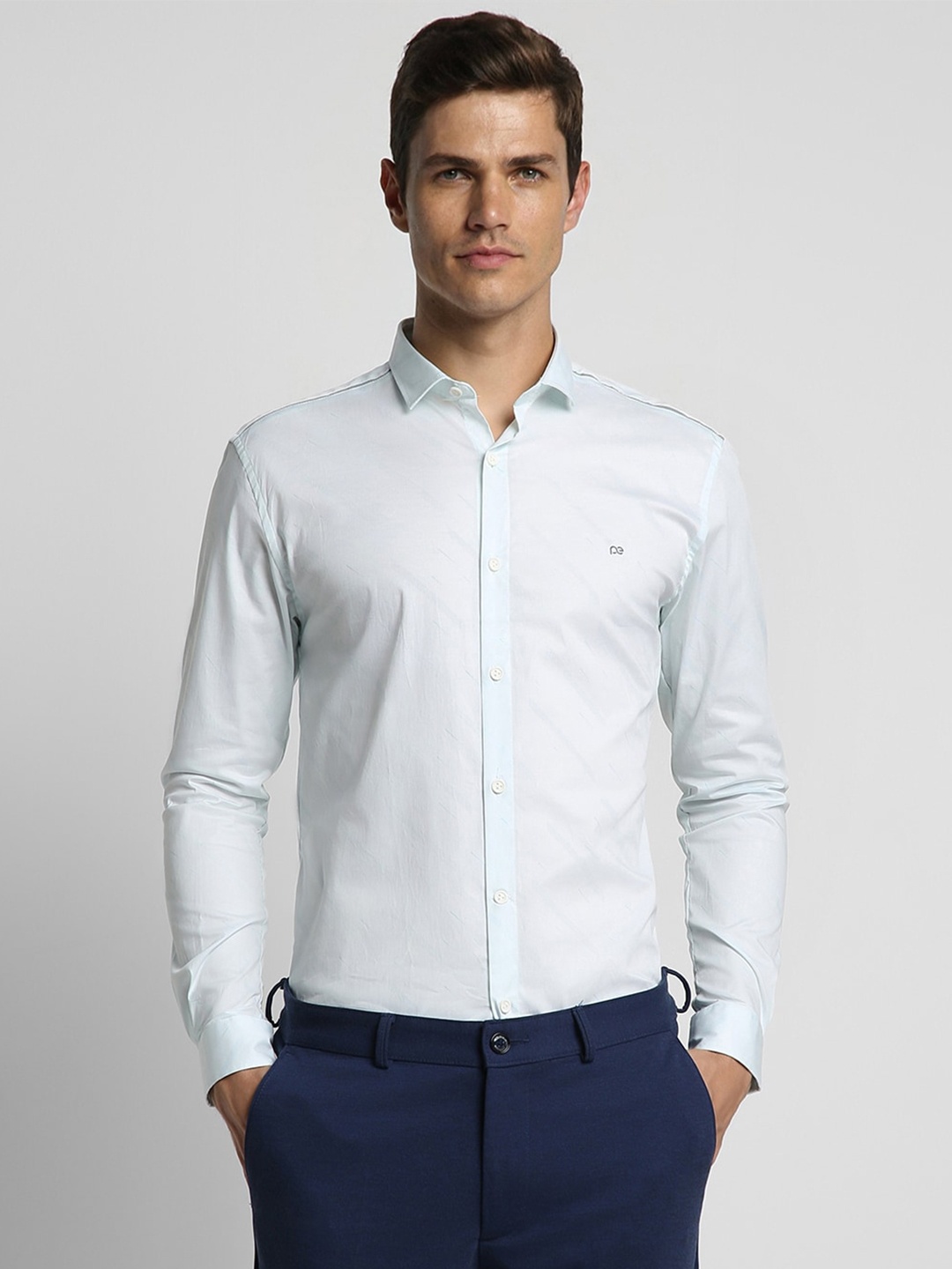 

Peter England Slim Fit Spread Collar Formal Shirt, Blue
