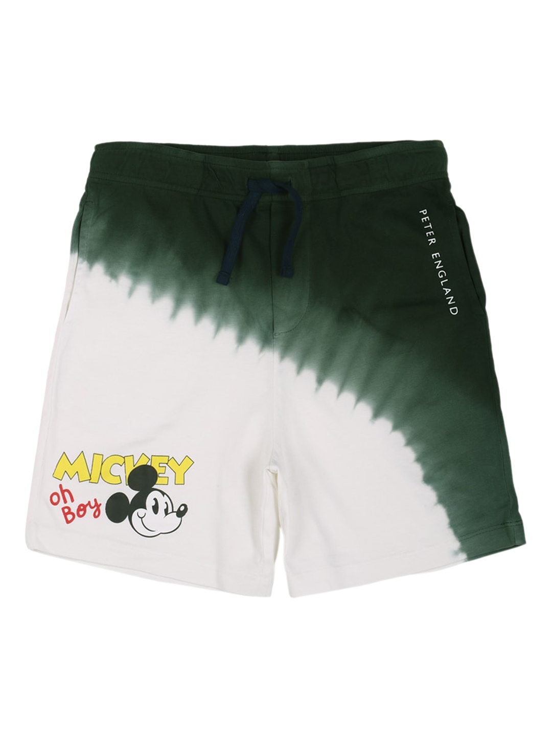 

Peter England Boys Mickey Mouse Printed Mid-Rise Cotton Shorts, White