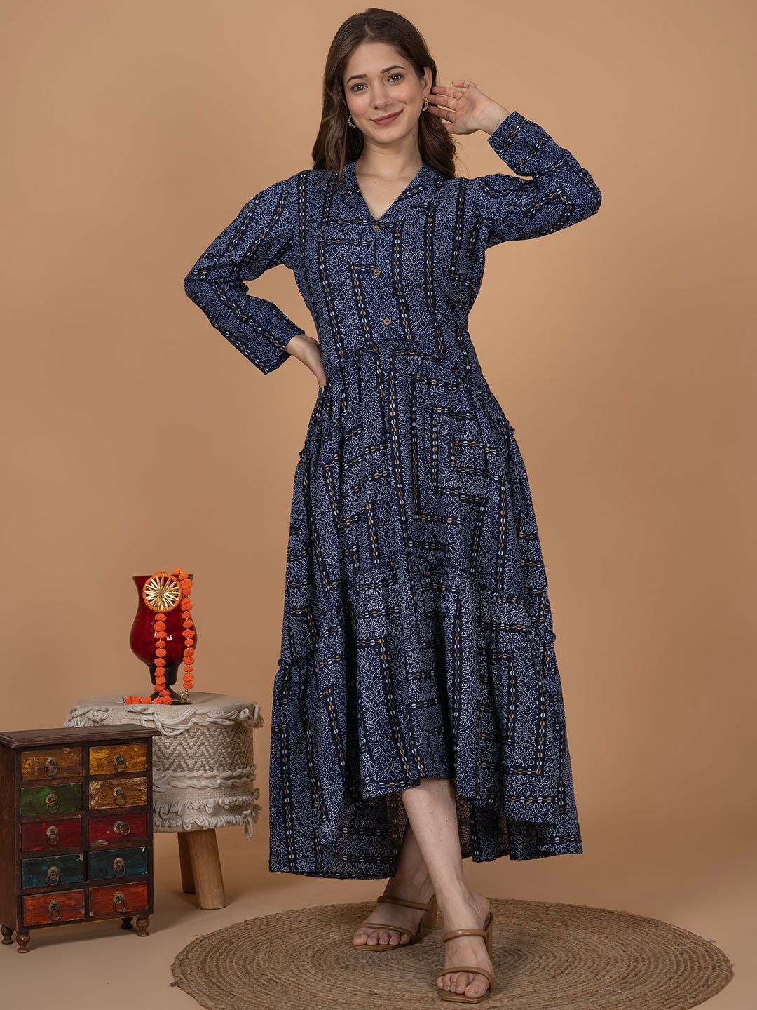 

MissKurti Ethnic Motifs Printed Kurta, Blue