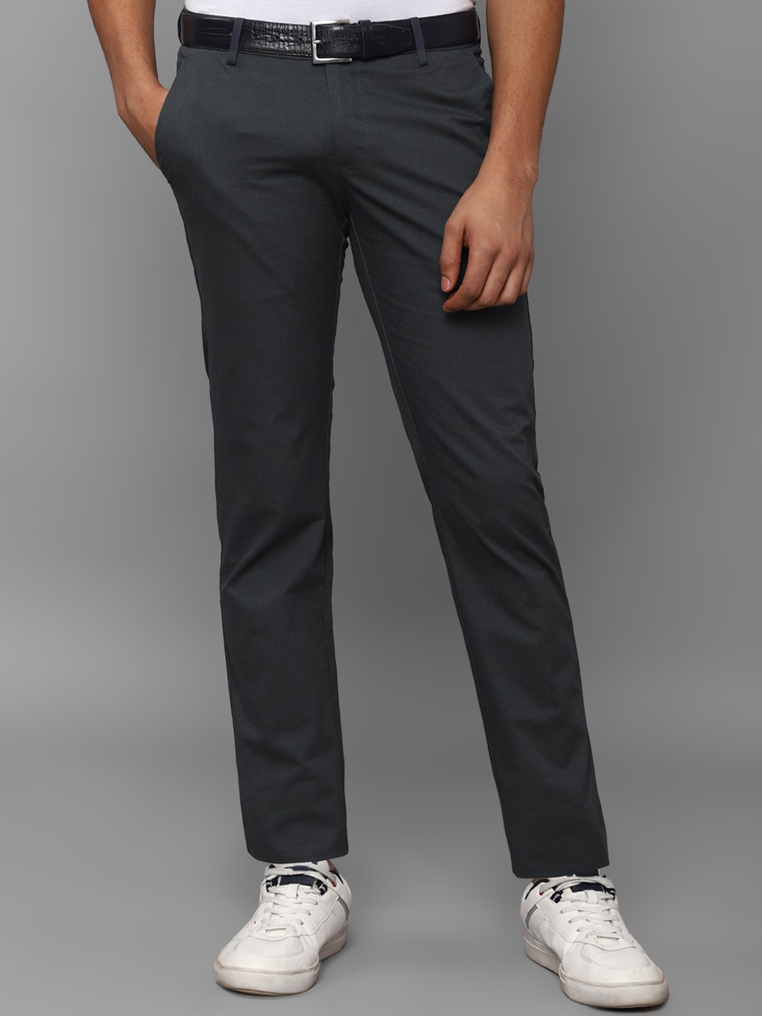 

Allen Solly Men Slim Fit Mid-Rise Trousers, Grey