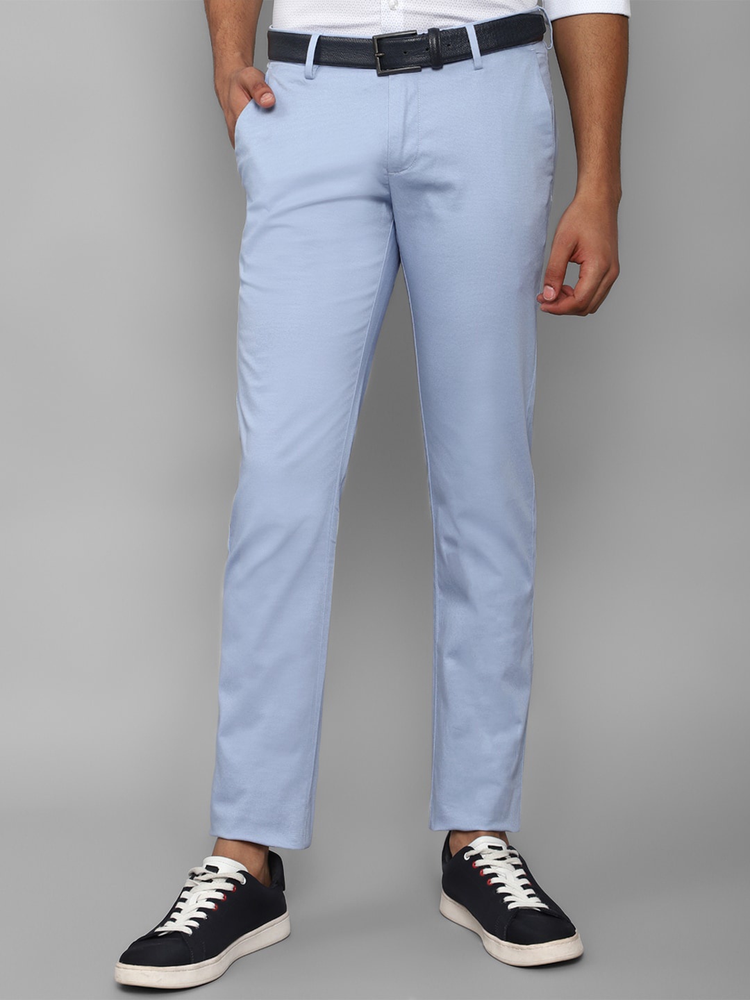 

Allen Solly Men Slim Fit Mid-Rise Trousers, Blue