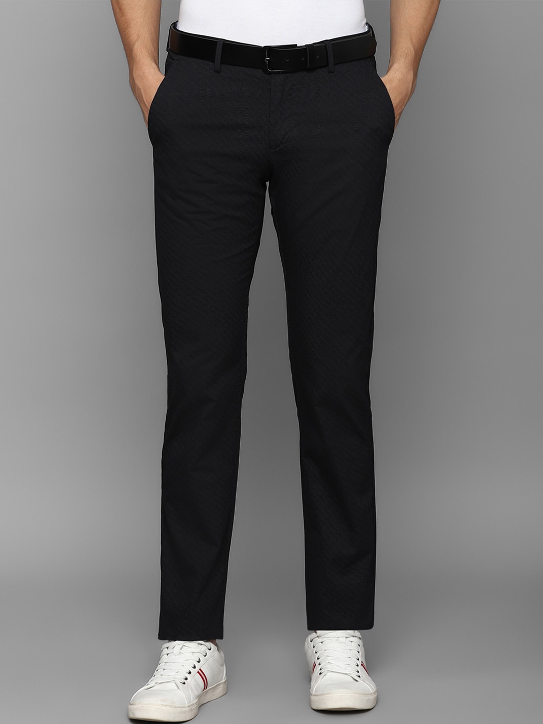 

Allen Solly Men Slim Fit Mid-Rise Trousers, Black