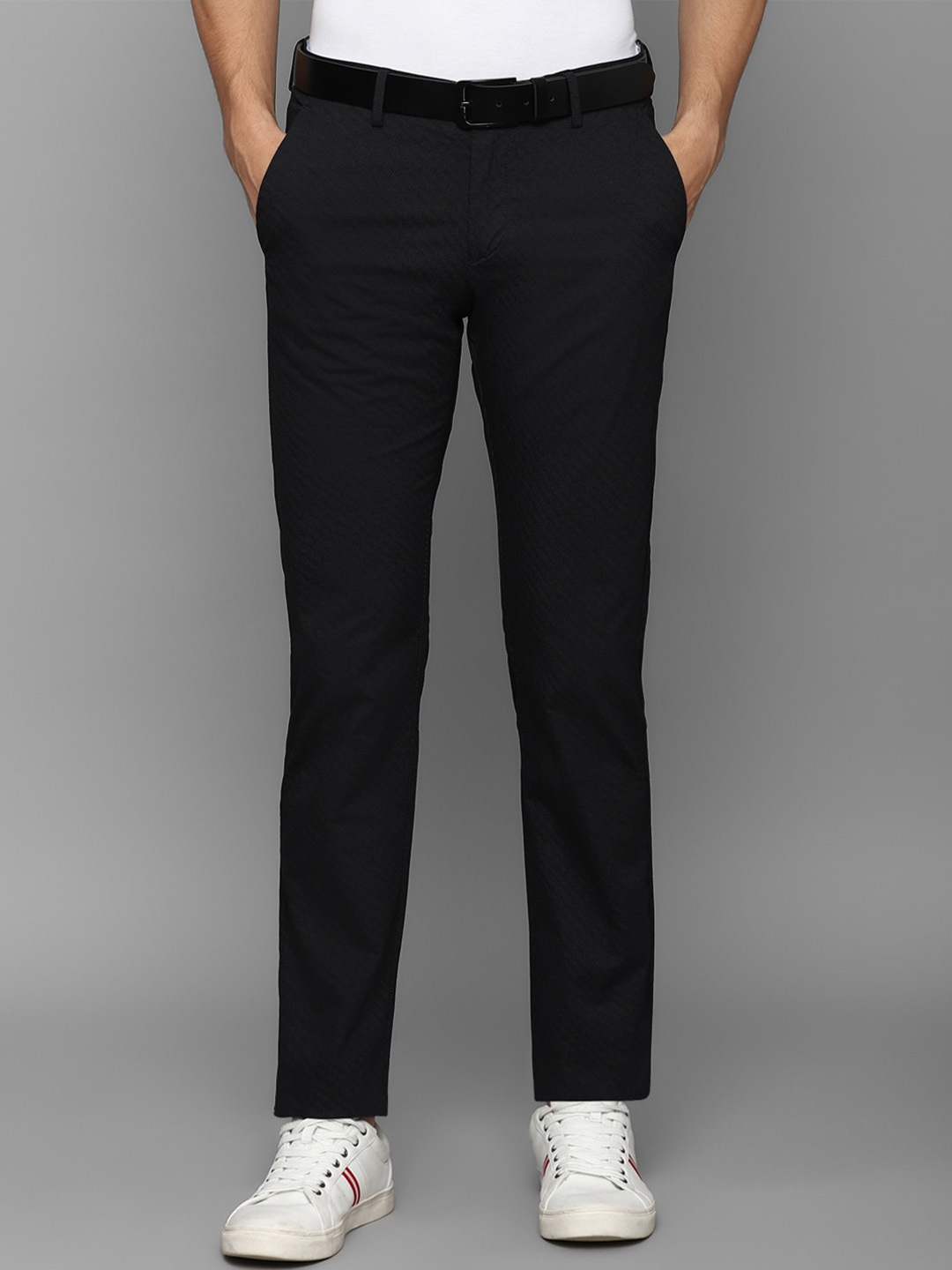 

Allen Solly Men Slim Fit Mid-Rise Trousers, Black