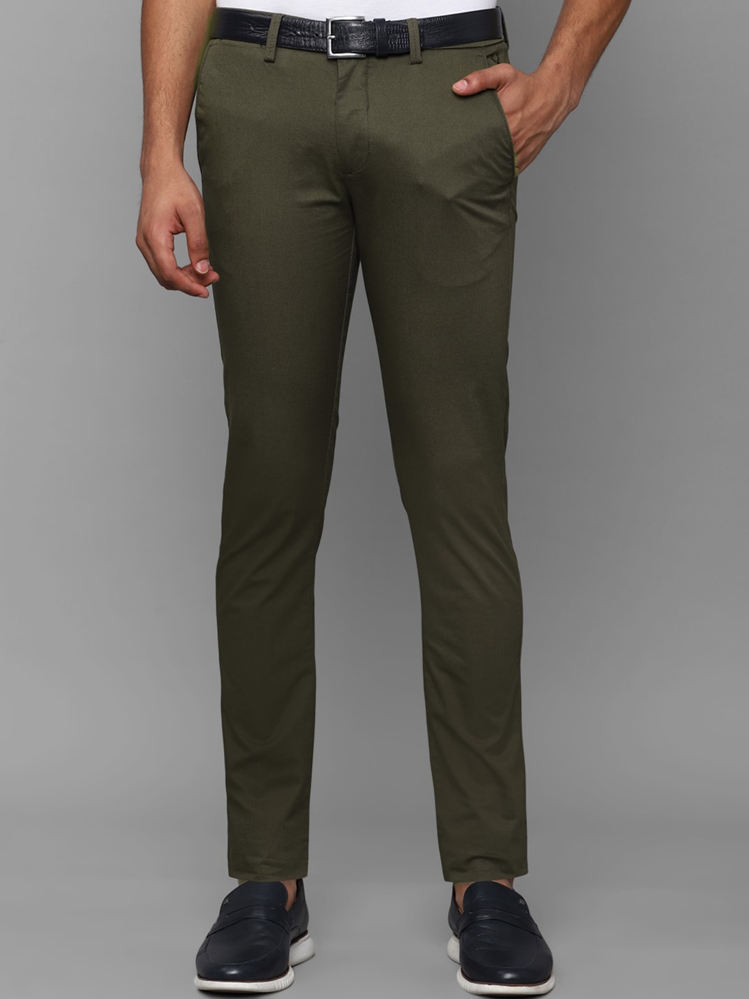 

Allen Solly Men Slim Fit Trousers, Olive