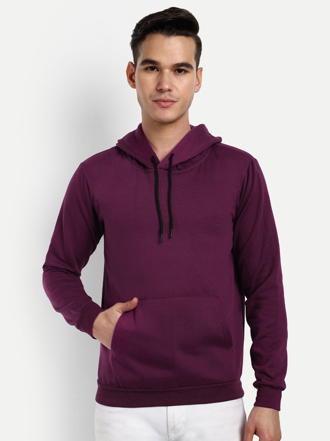

Divra Clothing Unisex Hooded Long Sleeves Sweatshirt, Burgundy