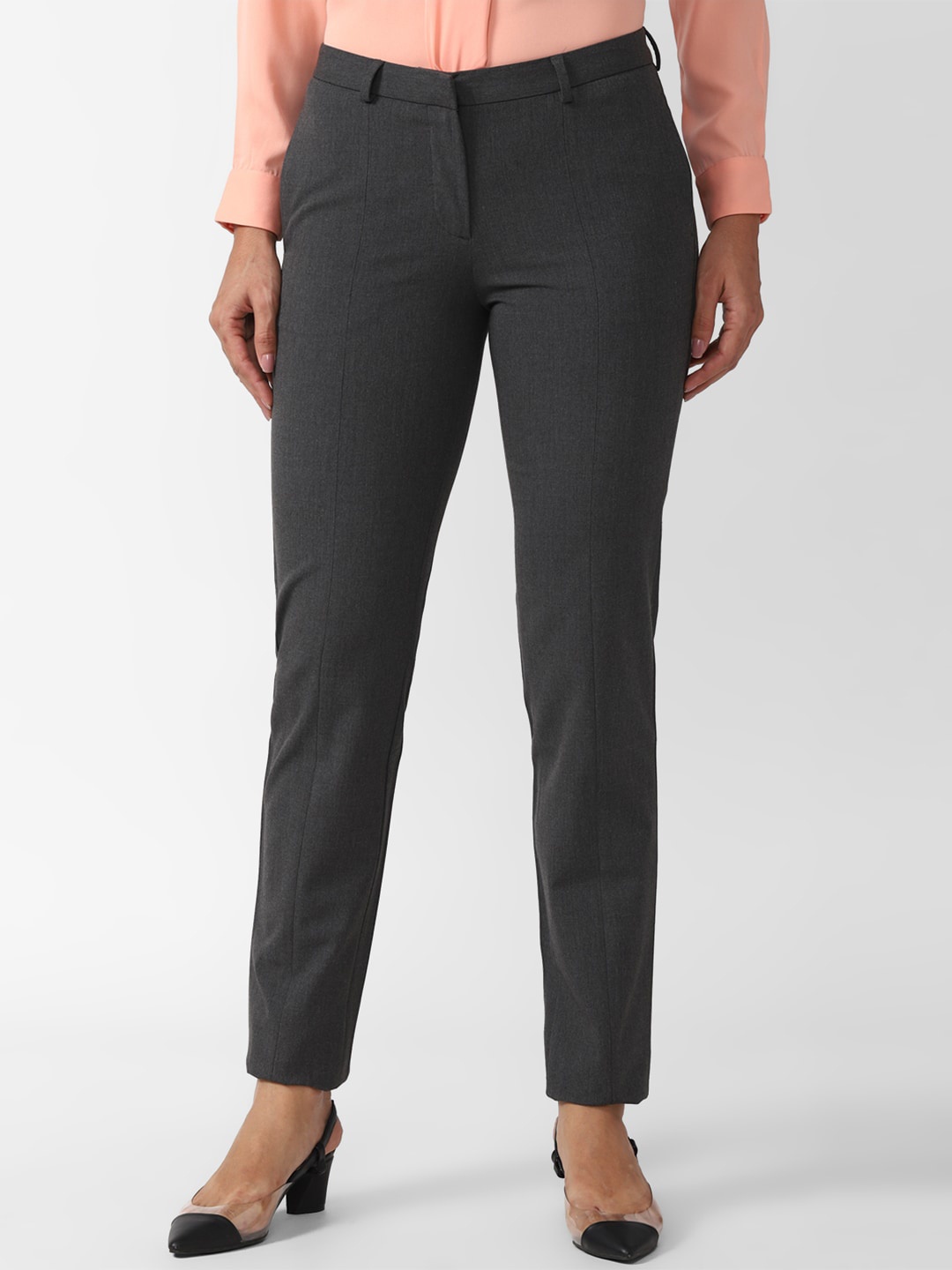 

Van Heusen Woman Mid Rise Formal Trousers, Grey