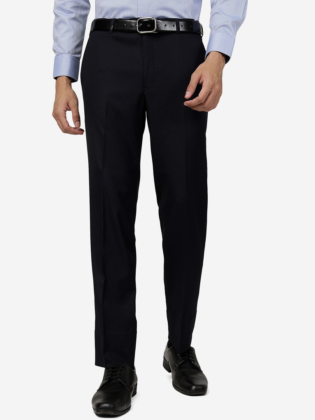 

JB STUDIO Men Slim Fit Formal Trousers, Blue