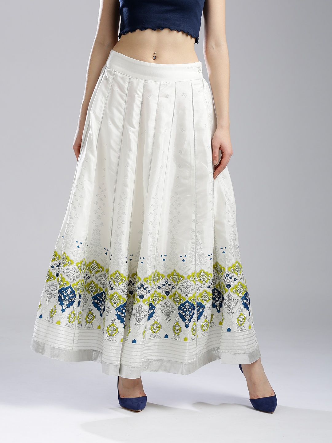 

WISHFUL by W White Printed Maxi Flared Skirt