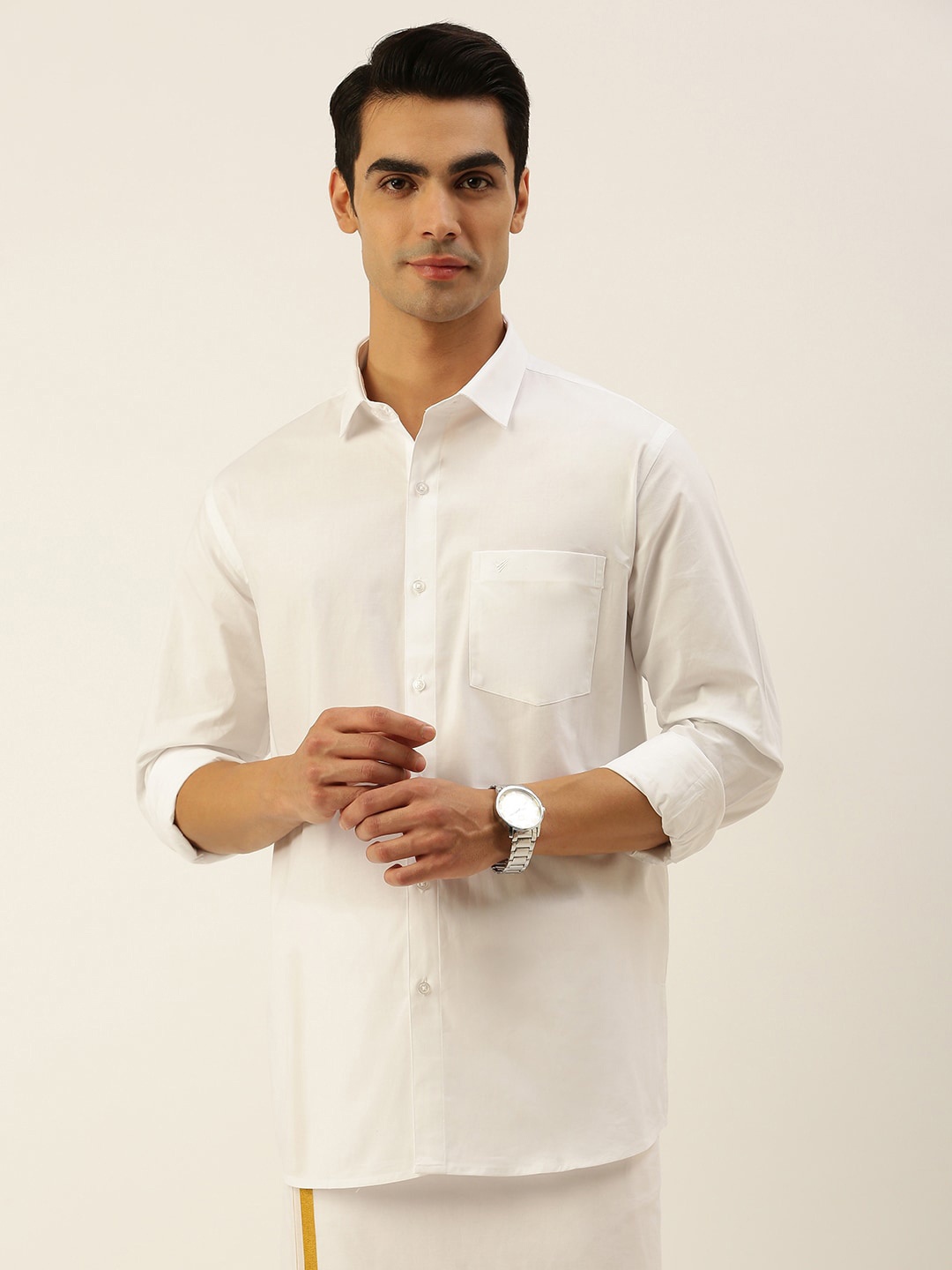 

Viveagham Comfort Cotton Casual Shirt, White