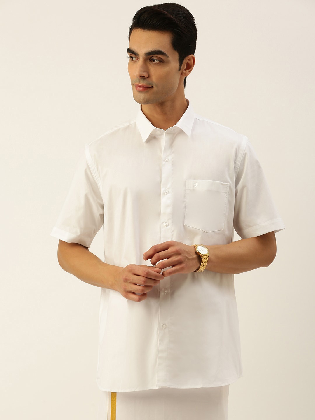 

Viveagham Comfort Cotton Casual Shirt, White