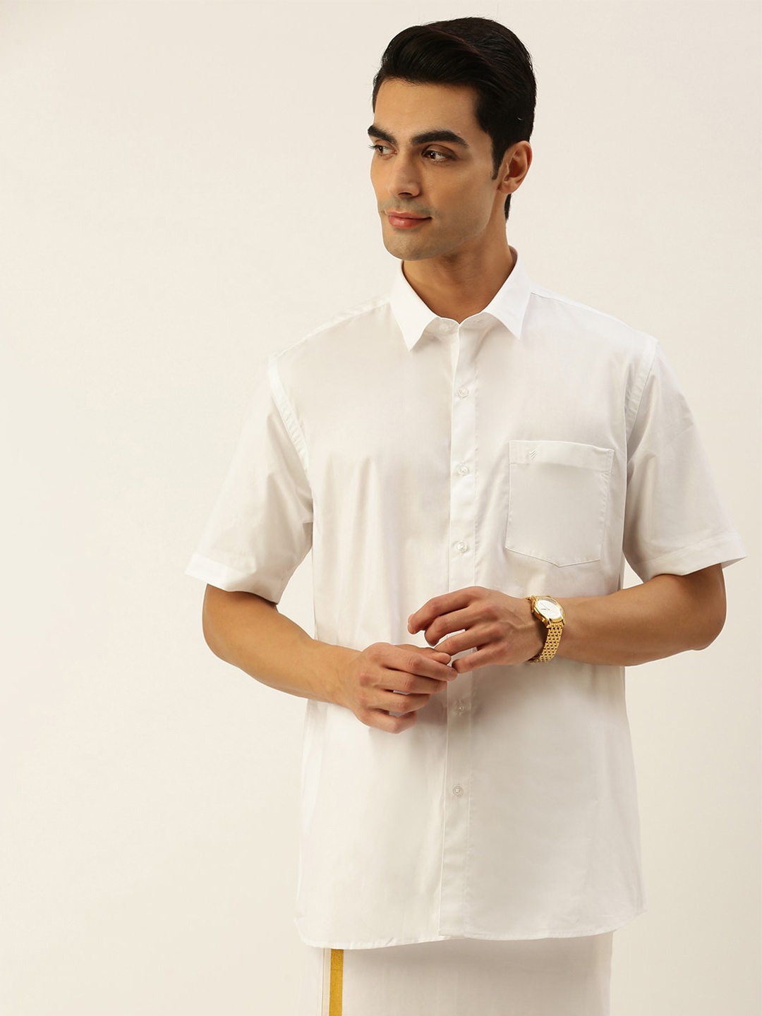 

Viveagham Comfort Cotton Casual Shirt, White