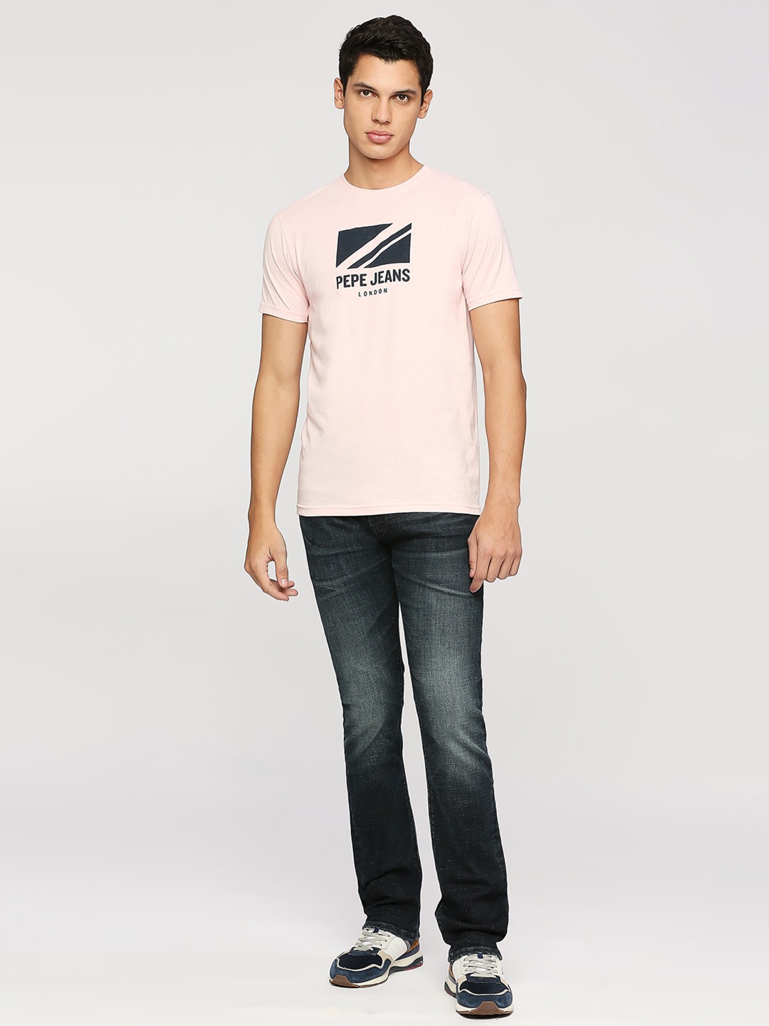 

Pepe Jeans Graphic Printed Slim Fit Pure Cotton T-shirt, Pink