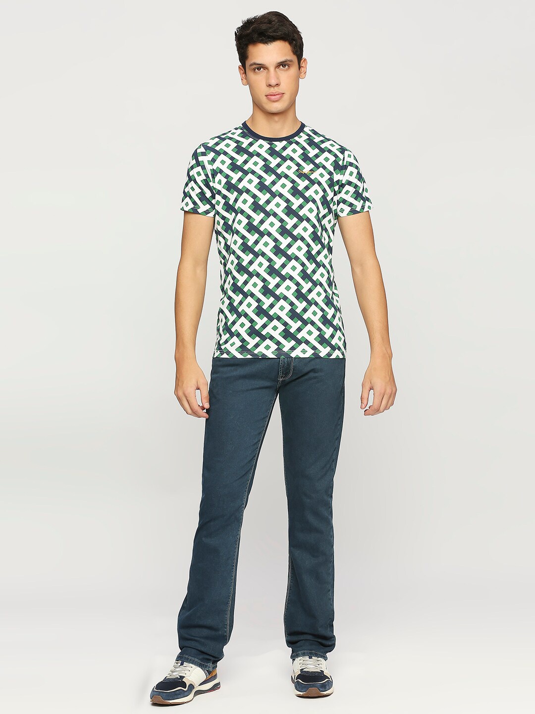 

Pepe Jeans Abstract Printed Pure Cotton Slim Fit T-shirt, Green