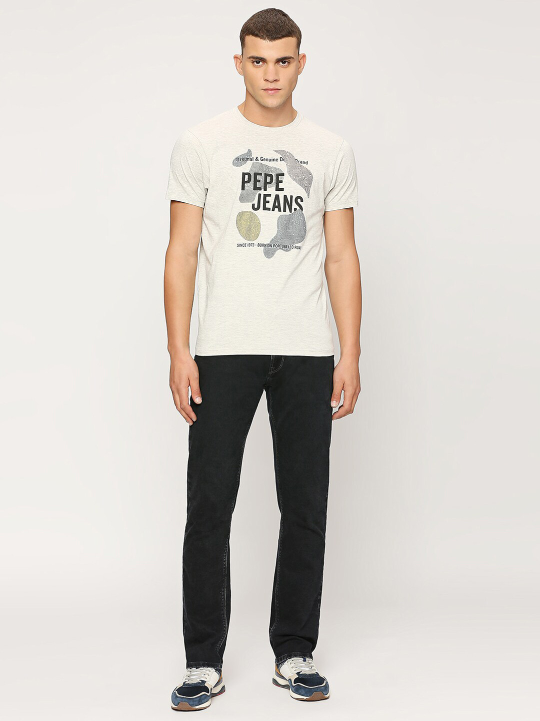

Pepe Jeans Typography Printed Round Neck Cotton Regular T-shirt, White
