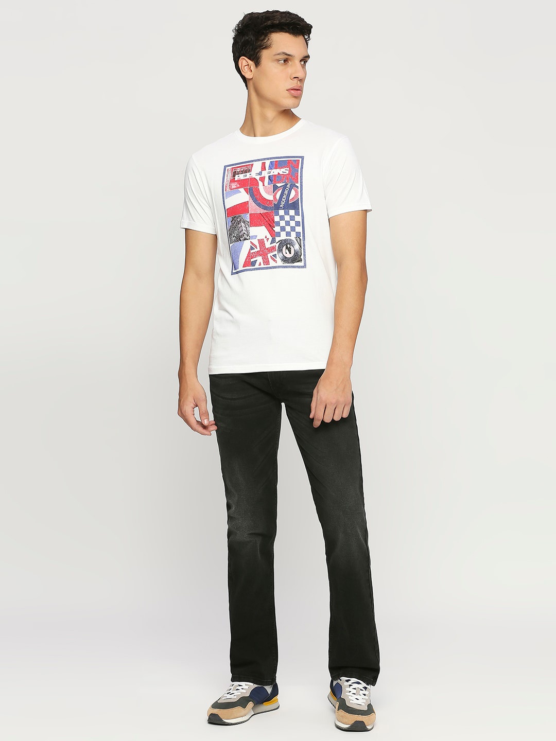 

Pepe Jeans Typography Printed Round Neck Cotton Regular T-shirt, White