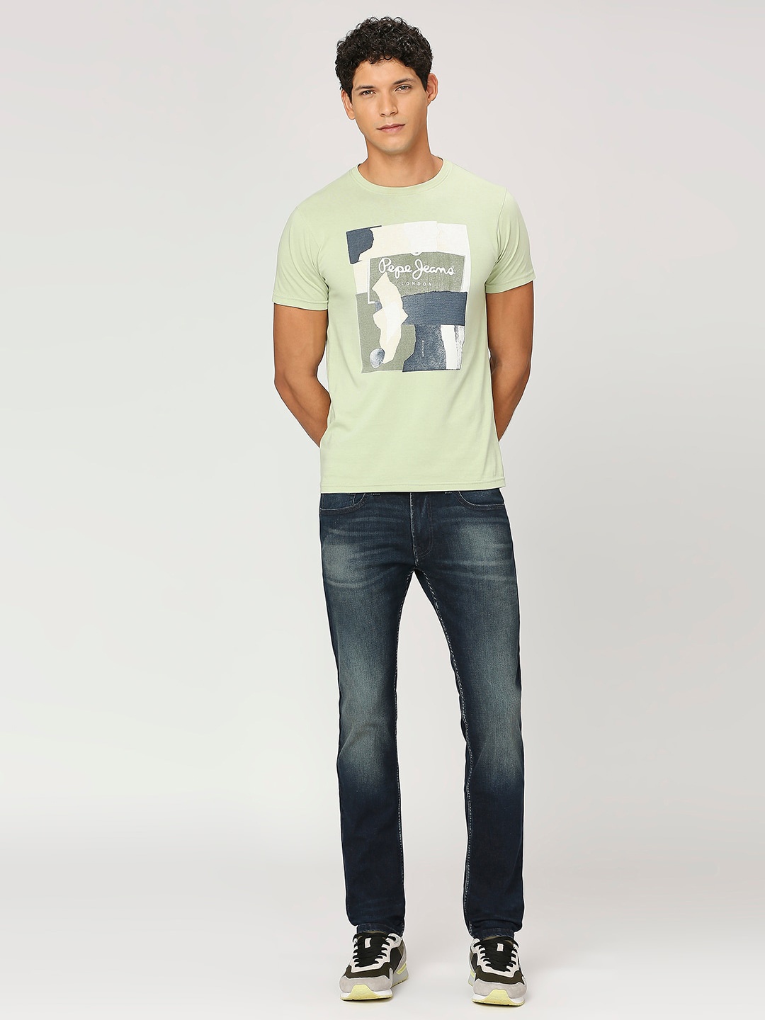 

Pepe Jeans Graphic Printed Round Neck Cotton Regular T-shirt, Green