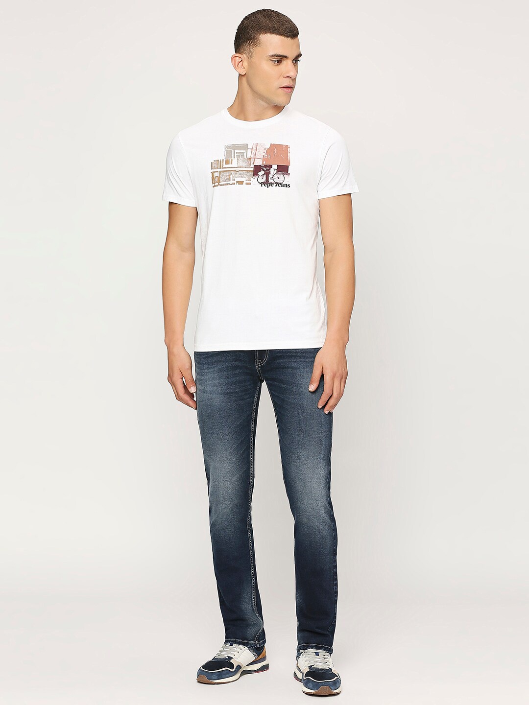 

Pepe Jeans Graphic Printed Slim Fit T-shirt, White