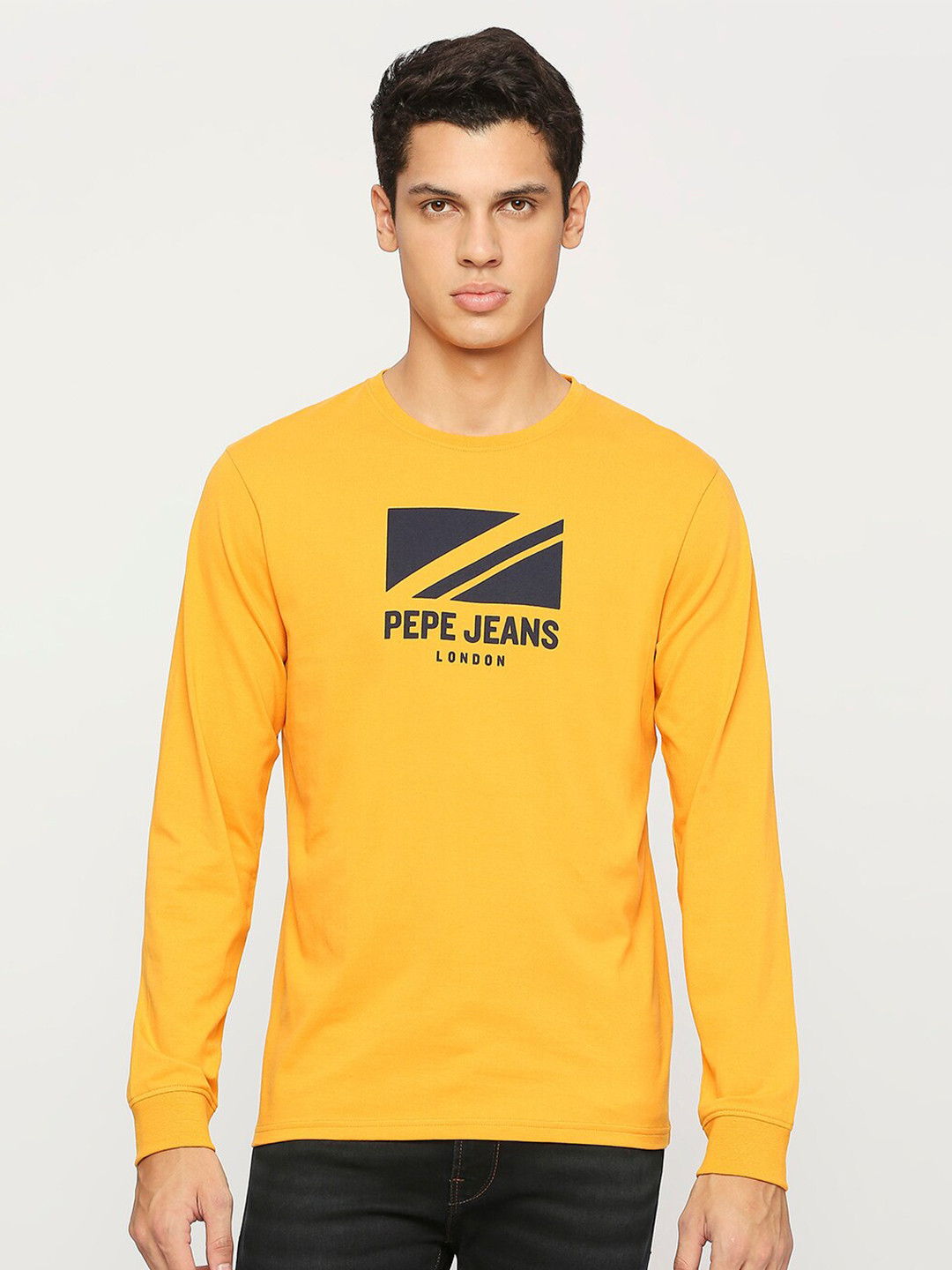 

Pepe Jeans Graphic Printed Round Neck Slim Fit T-shirt, Yellow