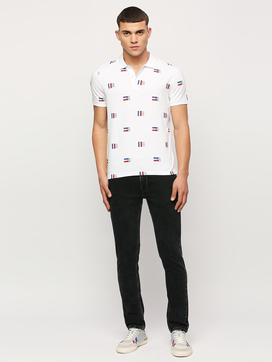 

Pepe Jeans Conversational Printed Polo Collar T-shirt, White