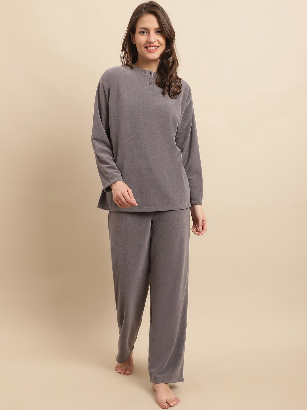 

Kanvin Round Neck Night suit, Grey