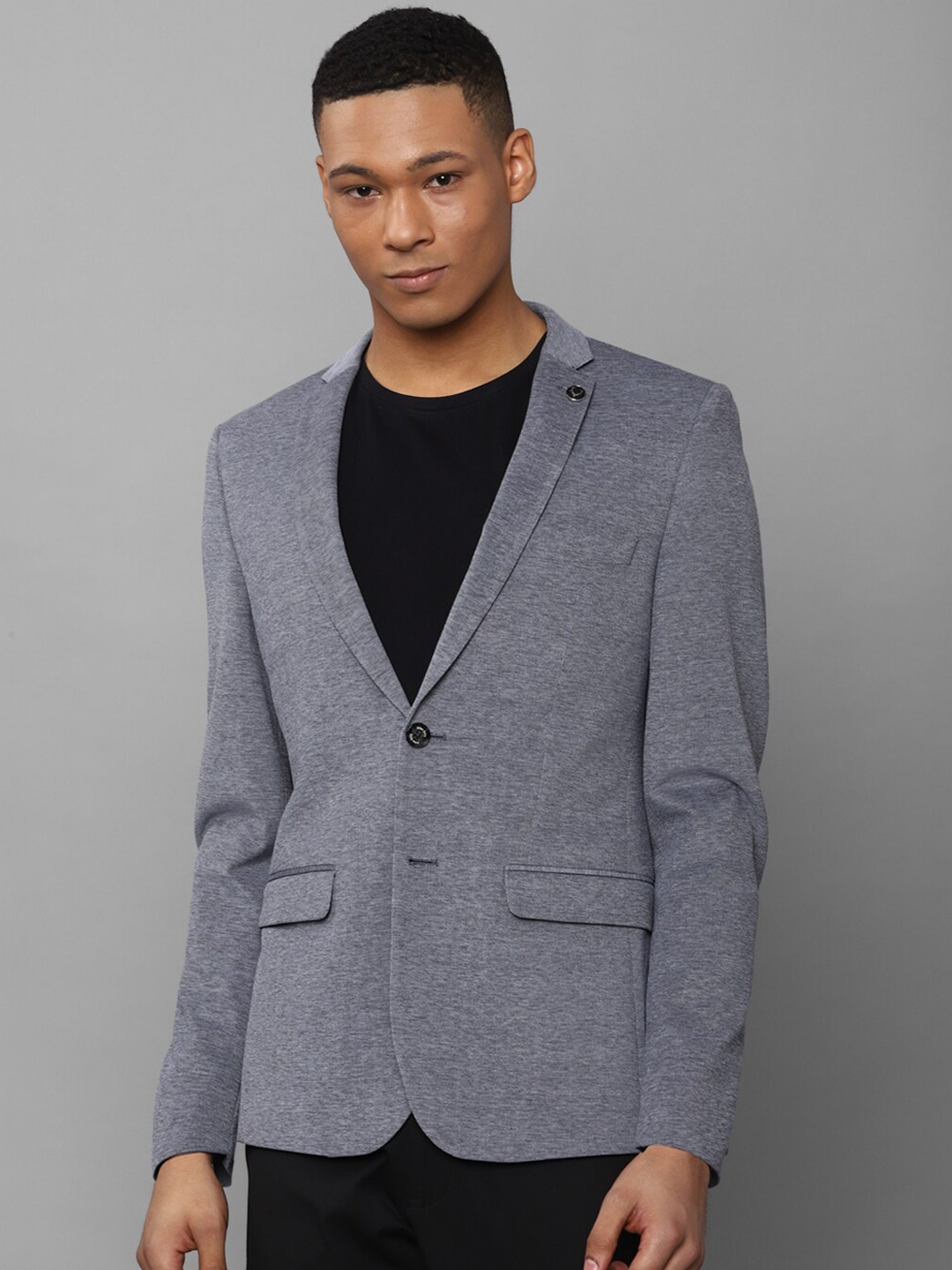

Allen Solly Slim Fit Single-Breasted Cotton Blazer, Grey
