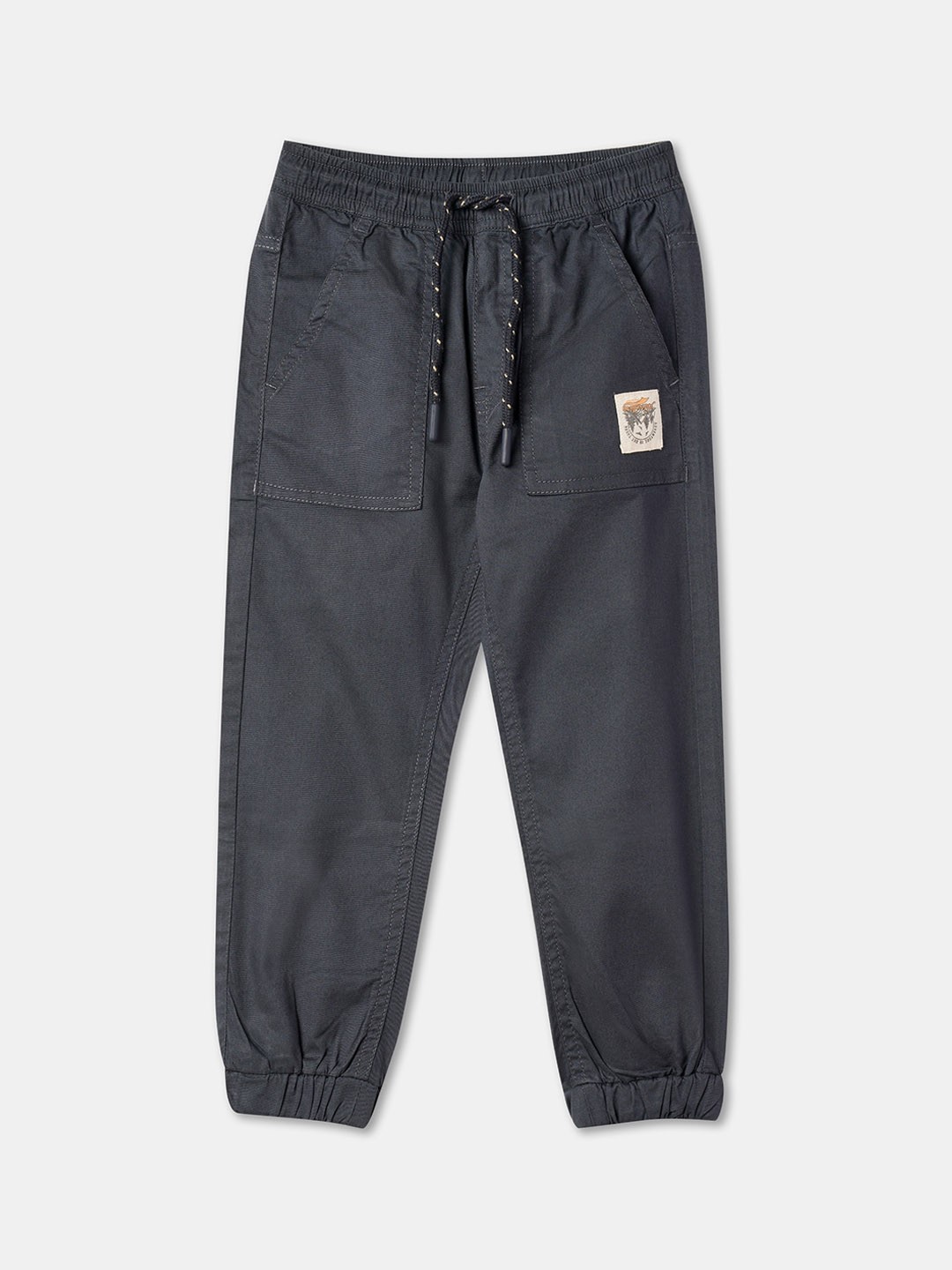 

R&B Boys Mid Rise Cotton Joggers, Blue