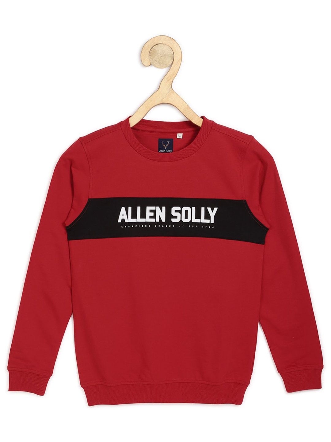 

Allen Solly Junior Boys Typography Printed Pure Cotton Pullover Sweatshirt, Red