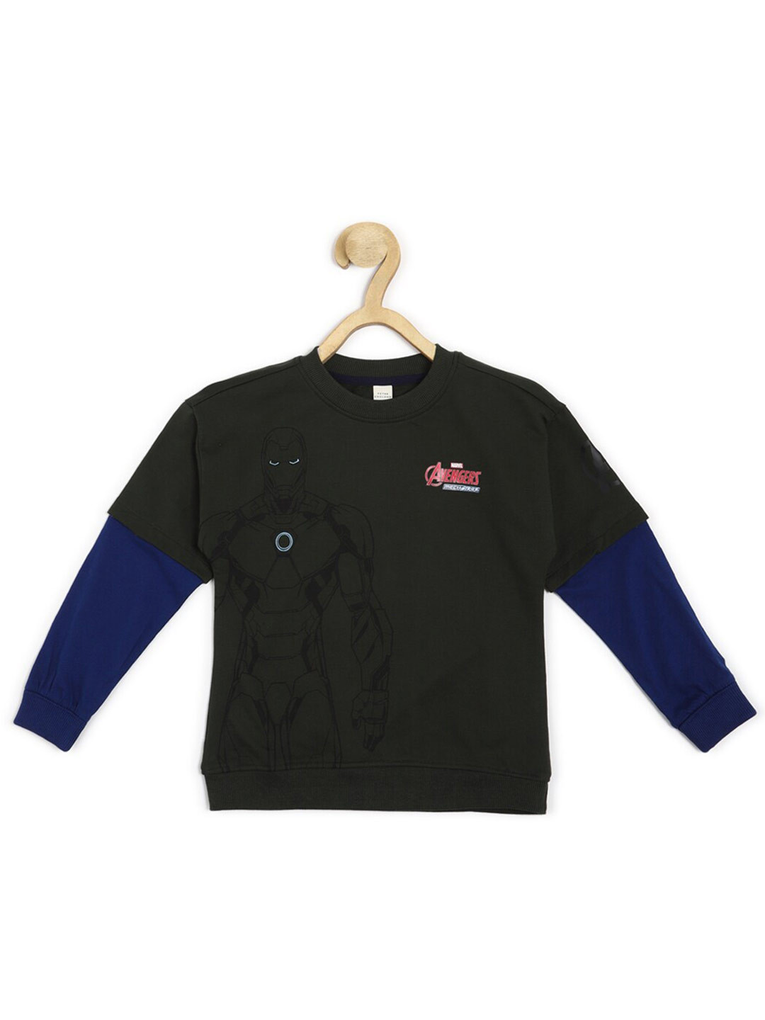 

Peter England Boys Ironman Printed Pure Cotton Pullover, Black