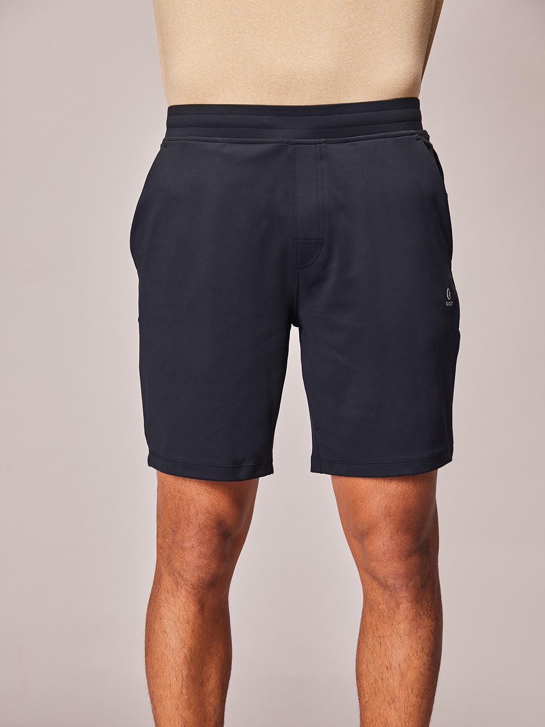 

Gloot Men Mid-Rise Anti-Odour Slim Fit Sports Shorts, Navy blue
