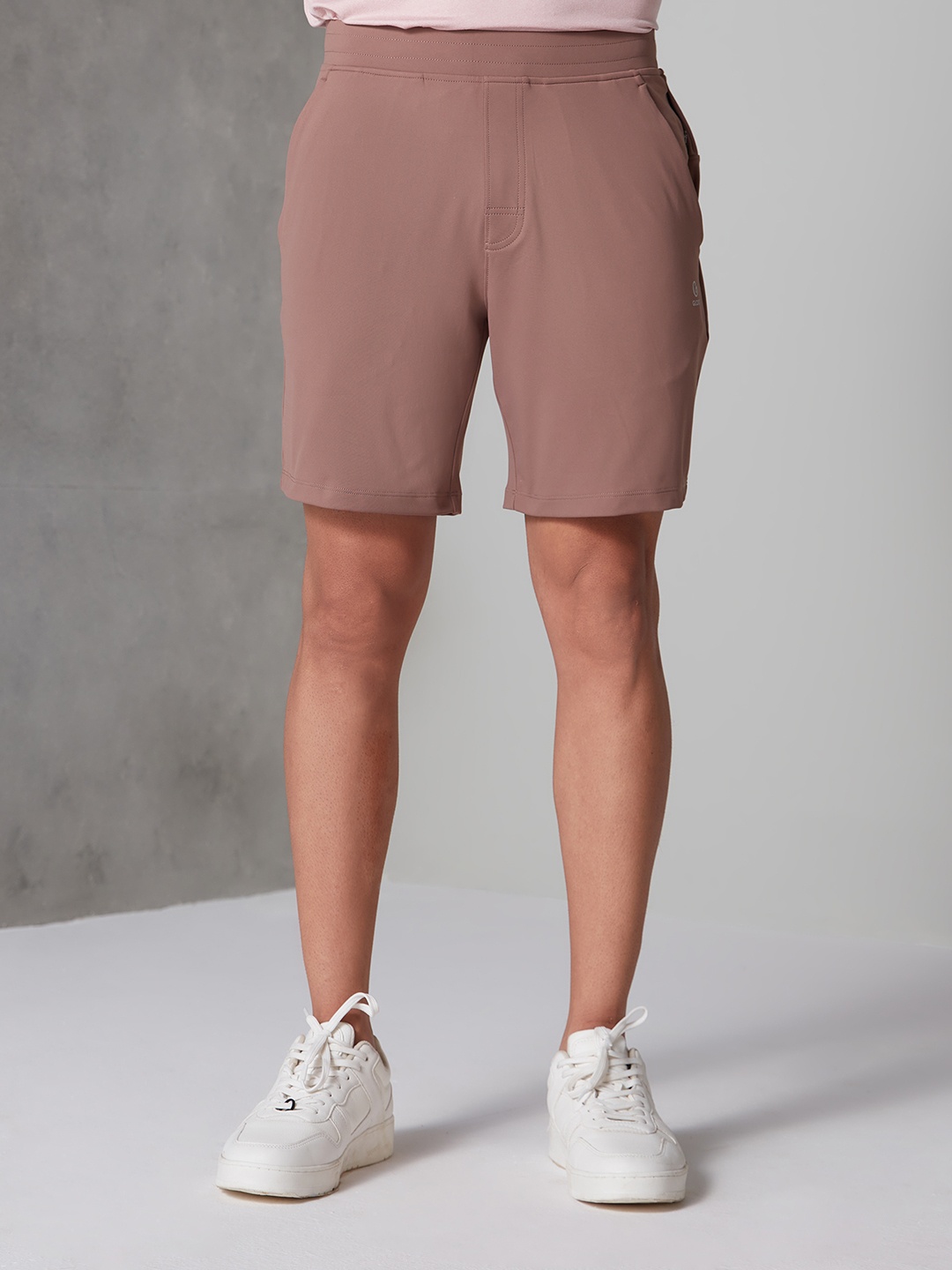 

Gloot Men Mid-Rise Anti-Odour Slim Fit Sports Shorts, Brown
